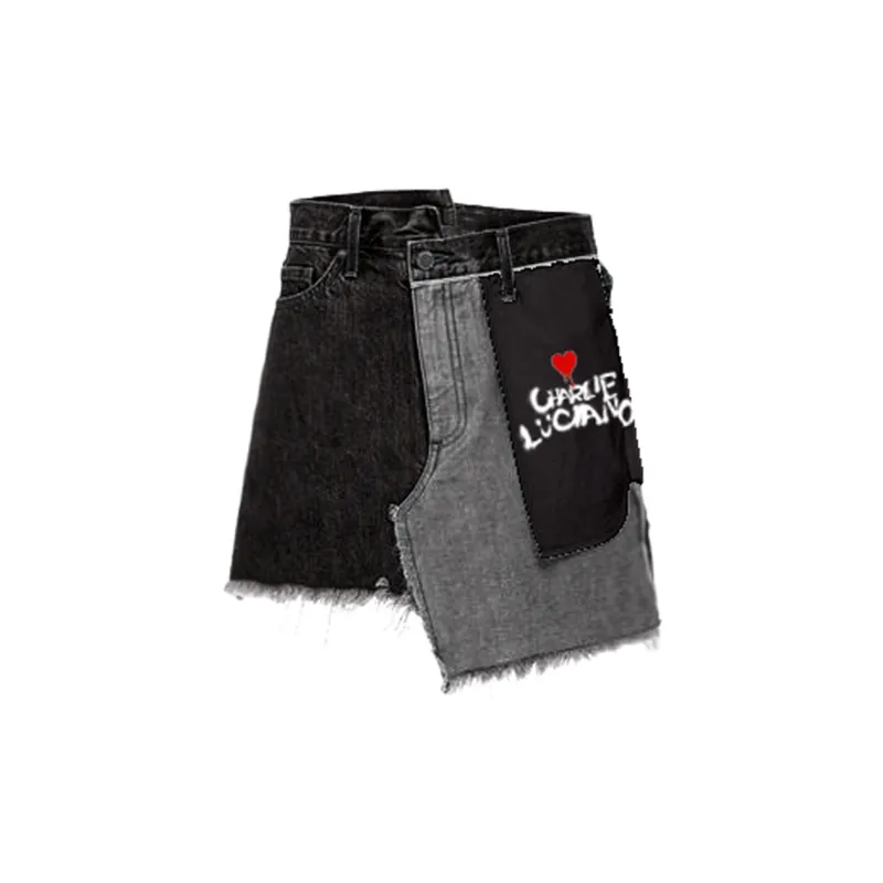 Charlie Luciano Denim Short Skirts Women's Black-1
