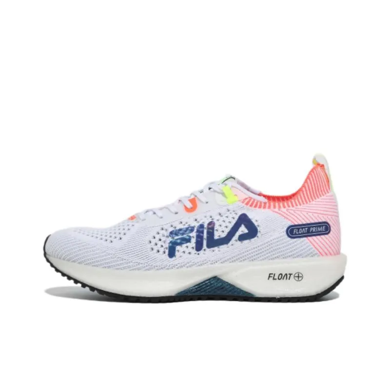FILA Float Prime Abrasion Resistant Breathable Low Top Running Shoes Men's White Red-0