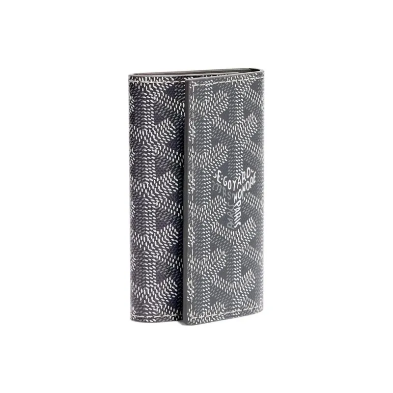 GOYARD SAINT-MICHEL Canvas With Leather Key Pouch Unisex Gray-0