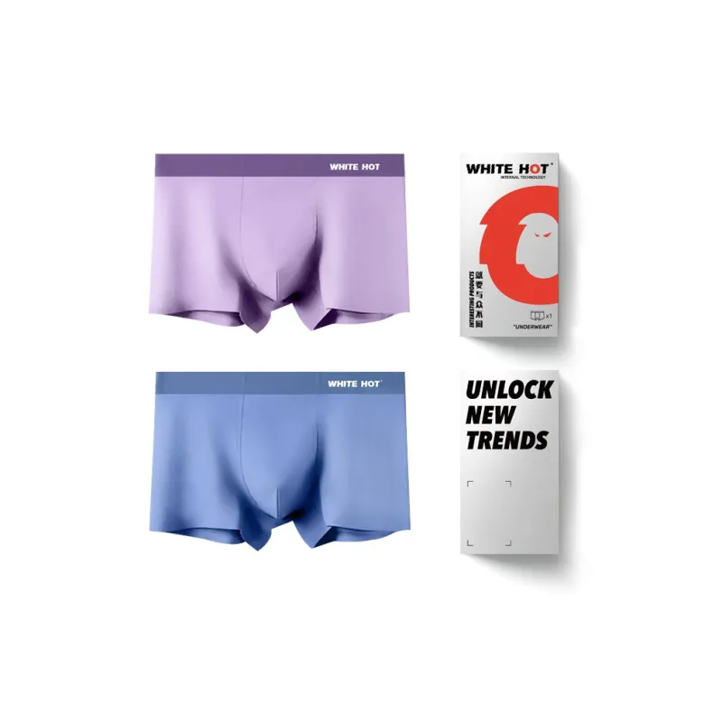 WHITE HOT Underpants Men's Gift Box Set Solid Color-19