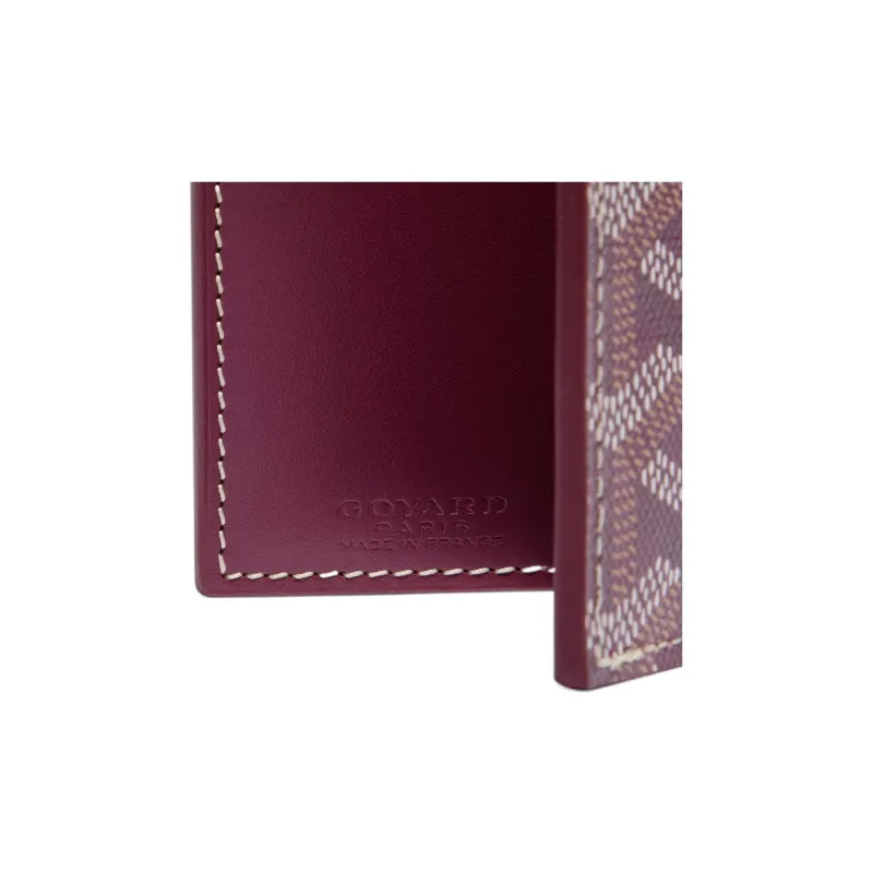 GOYARD SAINT-MARC Canvas With Leather Card Holder Unisex Burgundy-2
