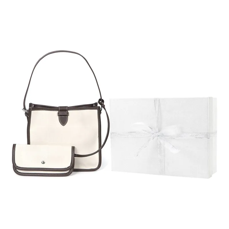 NOMK Canvas Canvas Bag Shoulder Bag Handbag Tote Bag Crossbody Bag Combo Bag Shoulder Bag Women's White-8