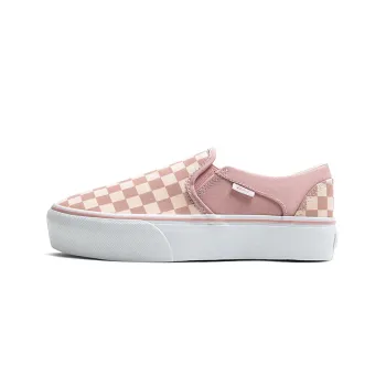 Vans Asher Platform Active Durable Breathable Low-Top Skateboard Shoes Women's Pink White Carpet Set