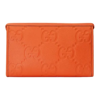 GUCCI Leather Clutch Men's Orange