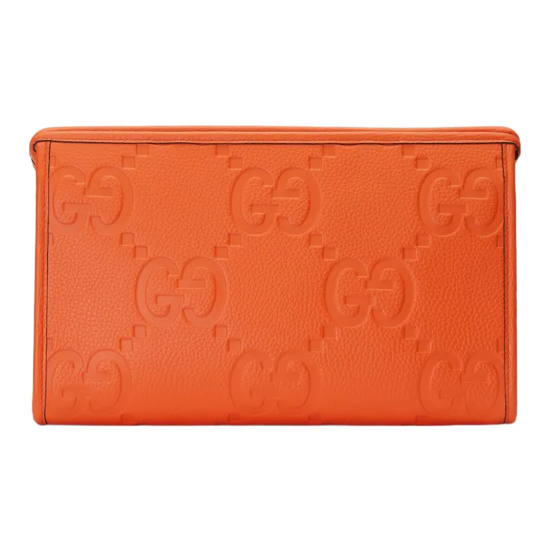 GUCCI Leather Clutch Men's Orange-0