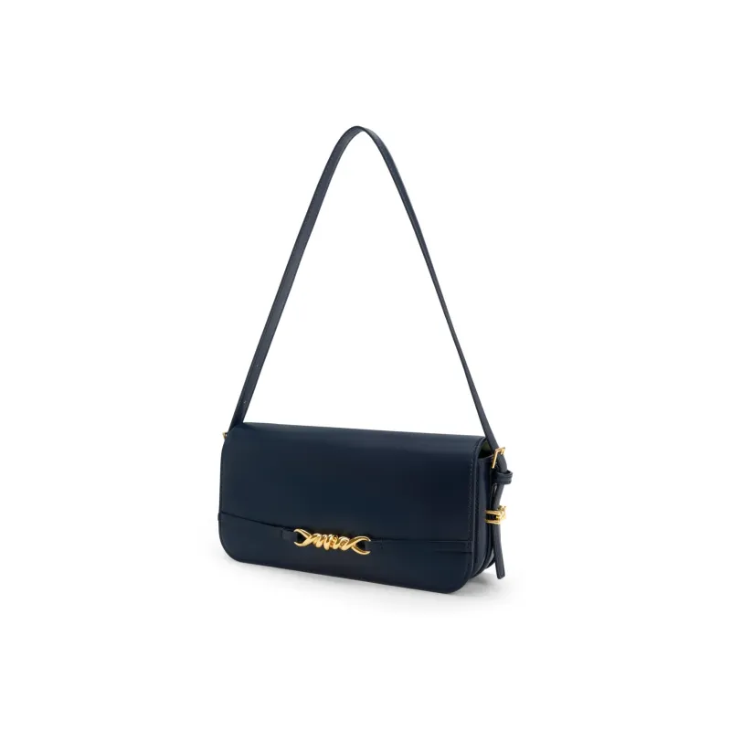 CHARLES&KEITH Polyurethane Small CK Bag Small Square Bag Shoulder Bag Women's Cream Milk White/Navy Blue/Fuchsia-4
