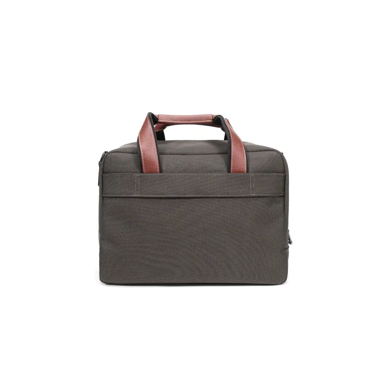 LONGCHAMP Boxford Fabric Laptop Bag Briefcase Combo Handbag Shoulder Bag Men's Army Green & Brown Multicolor-3