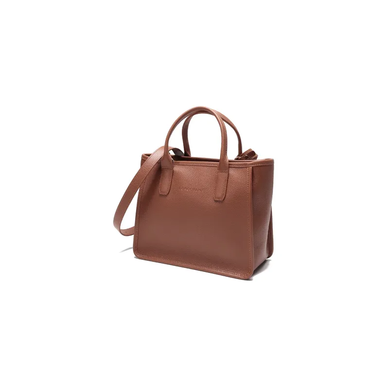 LONGCHAMP Le Foulonné Cow Leather Tote Bag Shopping Bag Shoulder Bag Crossbody Bag Handbag Medium Size Women's Brown-1