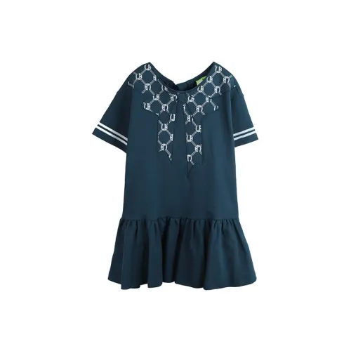 LALABOBO Short-Sleeved Dresses Women's Blue