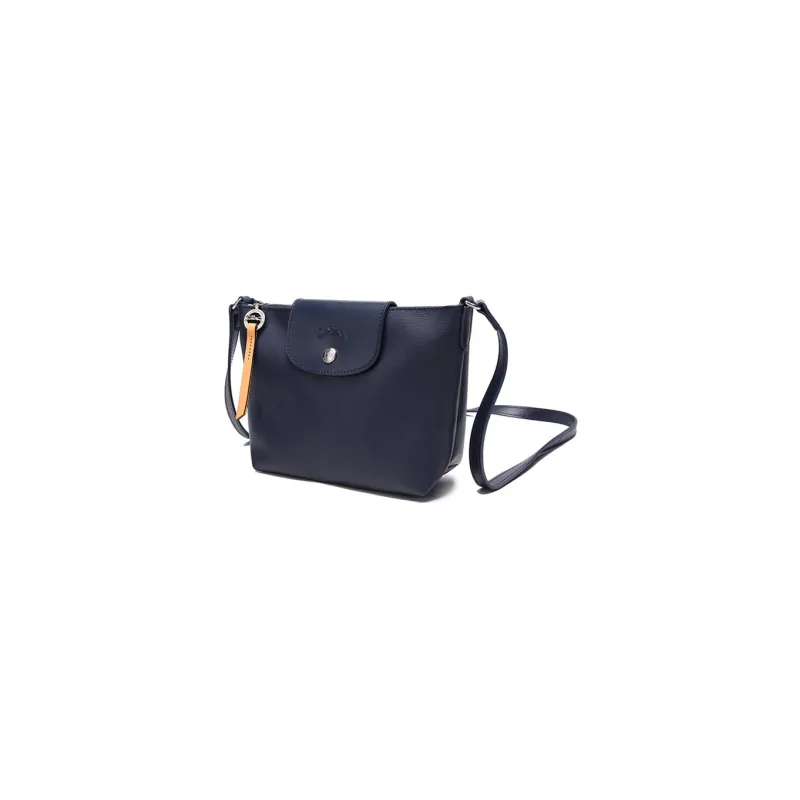 LONGCHAMP Le Pliage City Coated Canvas With Leather Trim Shoulder Bag, Crossbody Bag Regular Women's Dark Blue-1