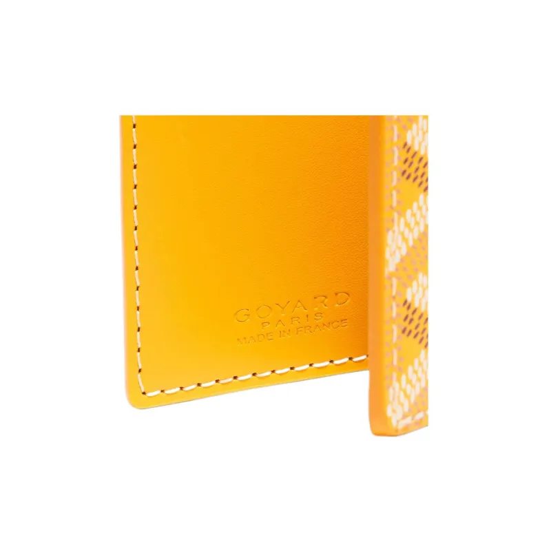 GOYARD SAINT-MARC Canvas Cowhide Card Holder Unisex Yellow-2