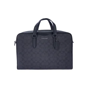 COACH Graham Calfskin Portable One Shoulder Crossbody Briefcases Large Size Men's Black