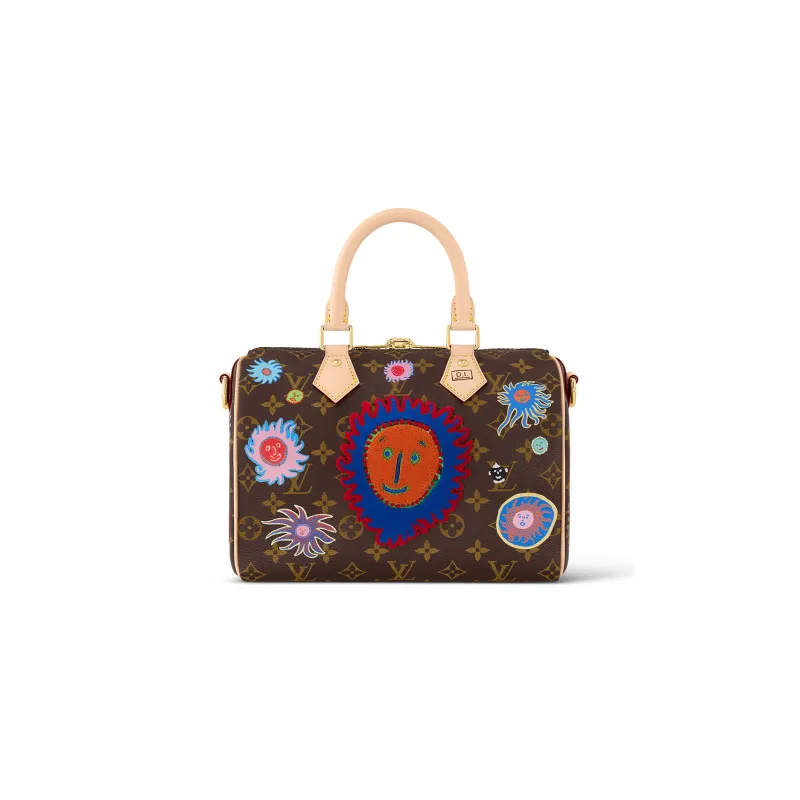 LOUIS VUITTON Lv X Yk Speedy Bandouliere 25 Face Print And Embroidery-2