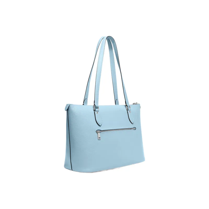 COACH Gallery Cross-Stitch Leather Tote Bag Shopping Bag Shoulder Bag Handbag Large Size Women's Light Blue-1