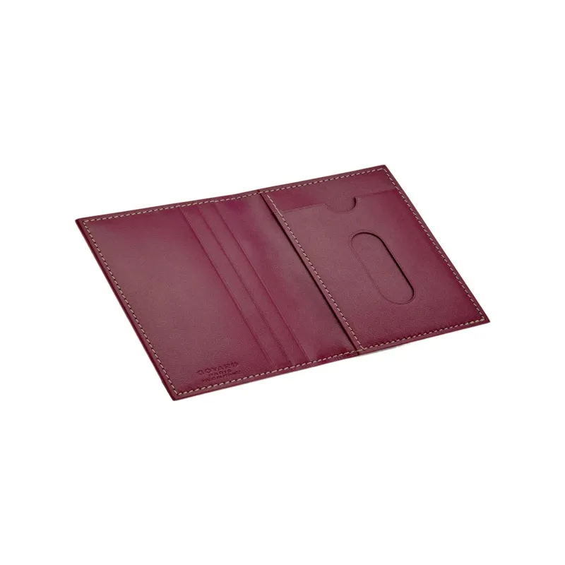 GOYARD SAINT-MARC Canvas With Leather Card Holder Unisex Burgundy-1