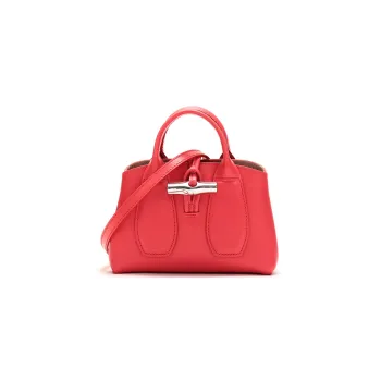 LONGCHAMP Le Pliage Cow Leather Handbag, Crossbody Bag, Shoulder Bag Regular Women's Bright Pink