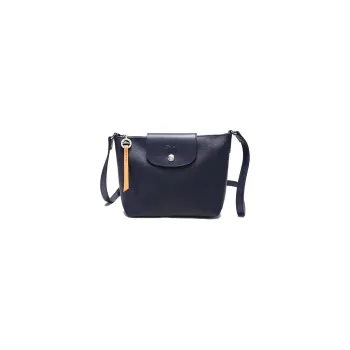 LONGCHAMP Le Pliage City Coated Canvas With Leather Trim Shoulder Bag, Crossbody Bag Regular Women's Dark Blue
