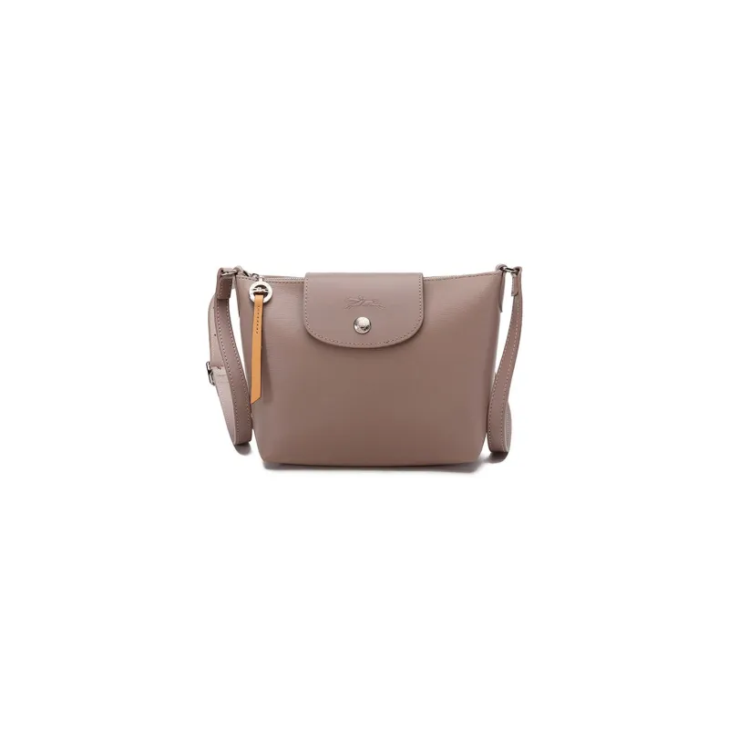 LONGCHAMP Le Pliage Canvas With Cow Leather Trim Shoulder Bag Crossbody Bag Regular Women's Camel Gray-0