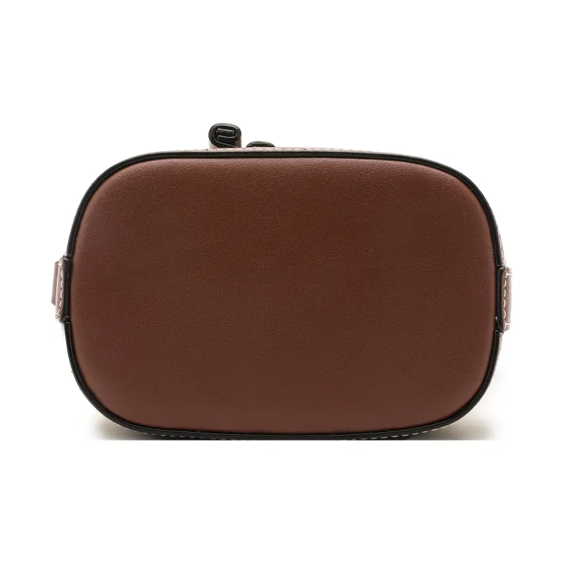 BALLY Cotton With Cow Leather Bucket Bag Crossbody Bag Extra Small Women's Ecru-3
