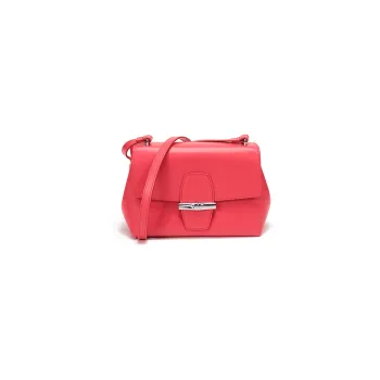 LONGCHAMP Le Pliage Leather Crossbody Bag, Shoulder Bag Women's Watermelon Red