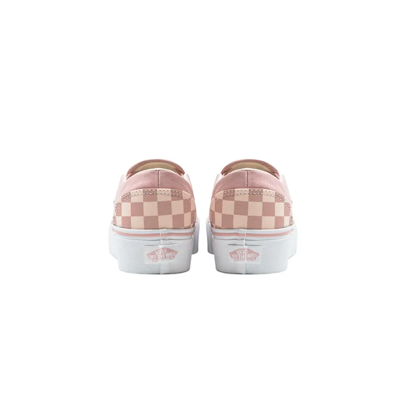 Vans Asher Platform Active Durable Breathable Low-Top Skateboard Shoes Women's Pink White Carpet Set-3