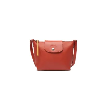 LONGCHAMP Le Pliage City Coated Canvas With Leather Trim Shoulder Bag Crossbody Bag Extra Small Women's Orange