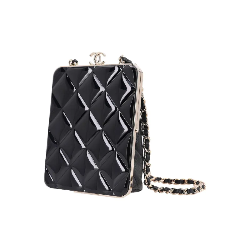 CHANEL 22c Early Spring Sheepskin Clutch Makeup Bag Women's Black-2