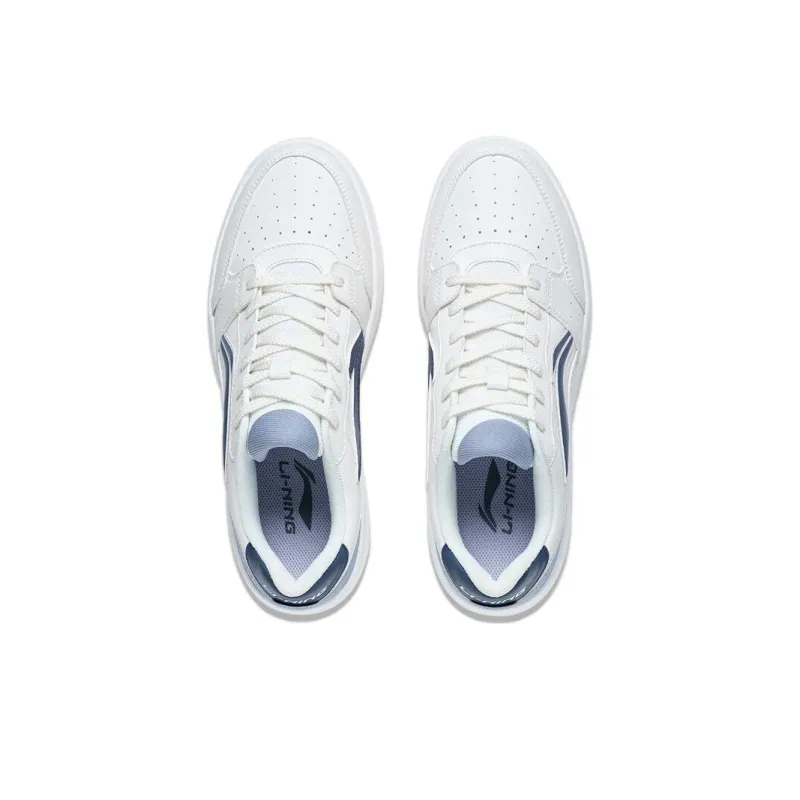 LiNing Yuanbao Collection Slip-Resistant Cushioning Abrasion-Resistant Low-Top Skateboard Shoes Men's White Blue-3