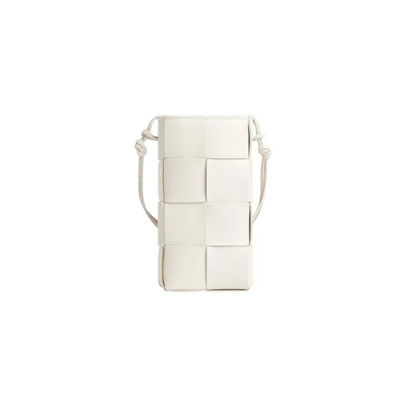 Bottega Veneta CASSETTE Cow Leather One Shoulder Crossbody Cell Phone Pouch Women's Chalk White-0