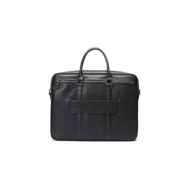 LONGCHAMP Le Foulonné Cow Leather Briefcase, Shoulder Bag, Crossbody Bag, Handbag Small Size Men's Black-3