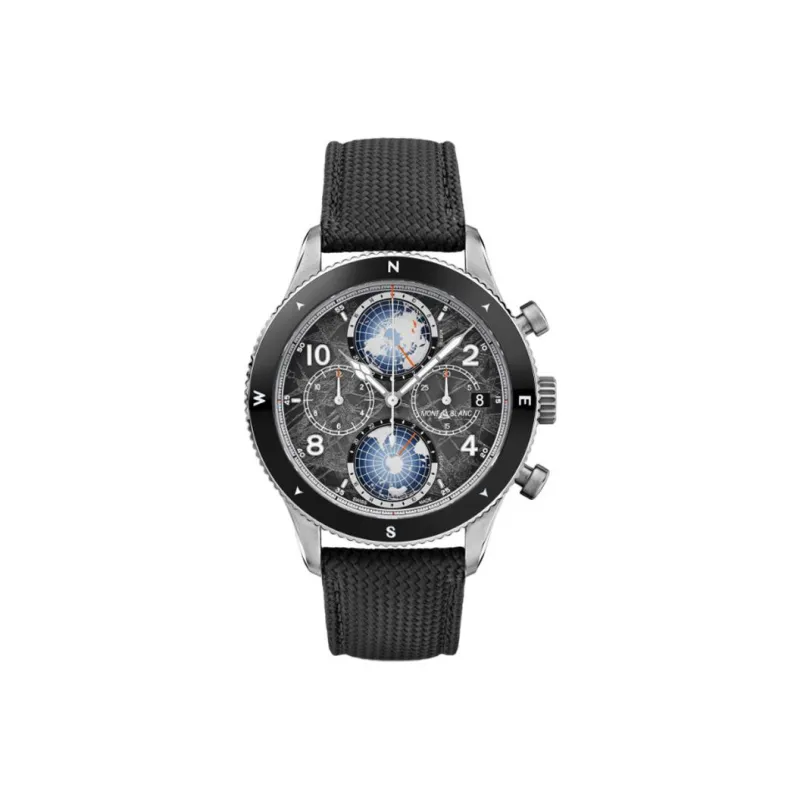 MONTBLANC Automatic Mechanical Movement Men's Watches Watch 44mm Black Dial Titanium Watch Case Fabric Strap-0