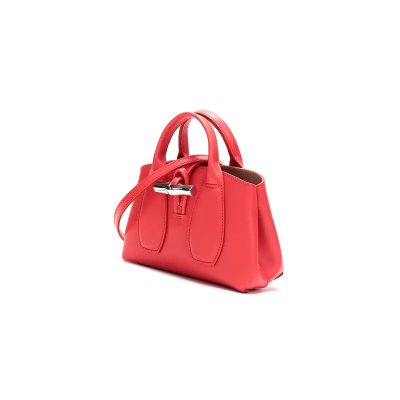 LONGCHAMP Le Pliage Cow Leather Handbag, Crossbody Bag, Shoulder Bag Regular Women's Bright Pink-1