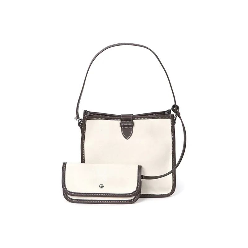 NOMK Canvas Canvas Bag Shoulder Bag Handbag Tote Bag Crossbody Bag Combo Bag Shoulder Bag Women's White-4