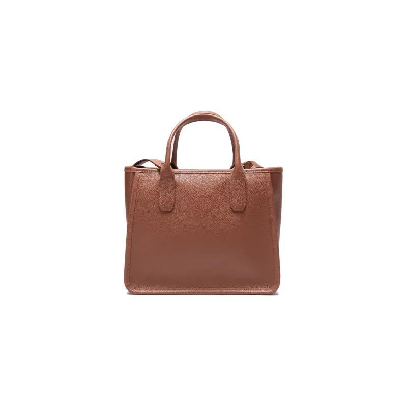 LONGCHAMP Le Foulonné Cow Leather Tote Bag Shopping Bag Shoulder Bag Crossbody Bag Handbag Medium Size Women's Brown-3
