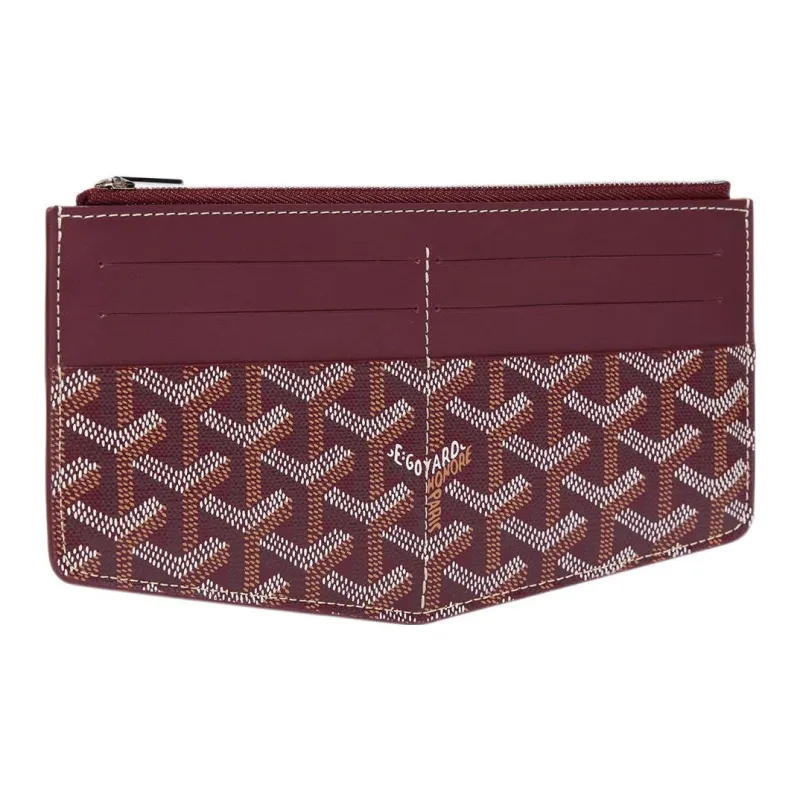 GOYARD Insert Louise Canvas With Leather Wallet Unisex Burgundy-1
