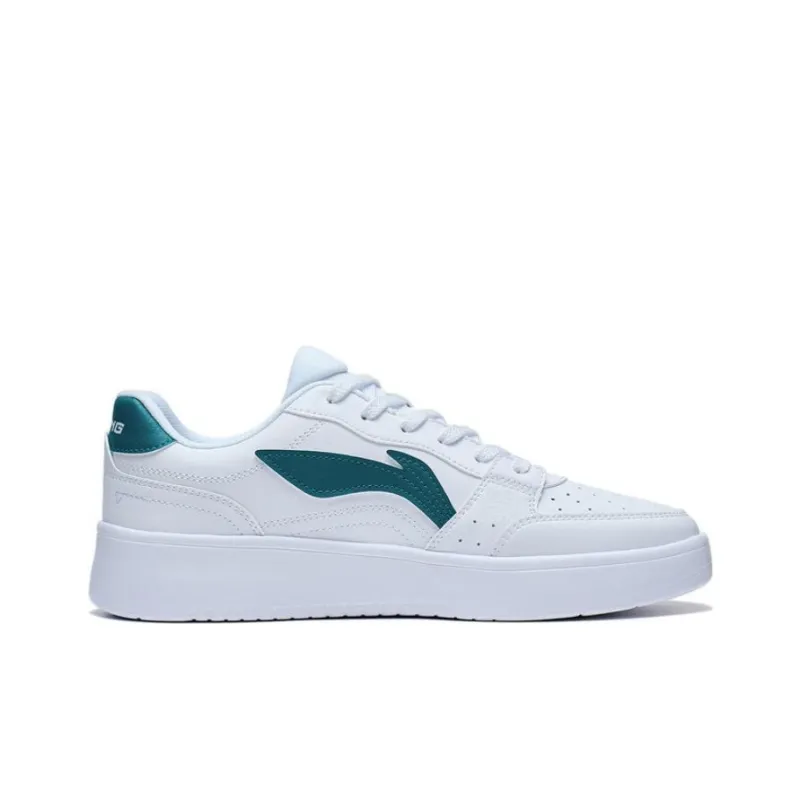 LiNing Acer Truncatum Slip-Resistant Cushioning Wear-Resistant Low-Top Skateboard Shoes Men's White Green-1