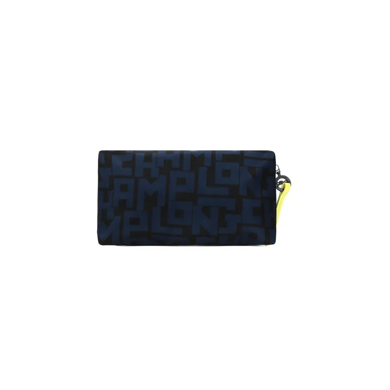 LONGCHAMP Le Pliage Fabric Makeup Bag, Clutch Women's Black Marine Blue-3