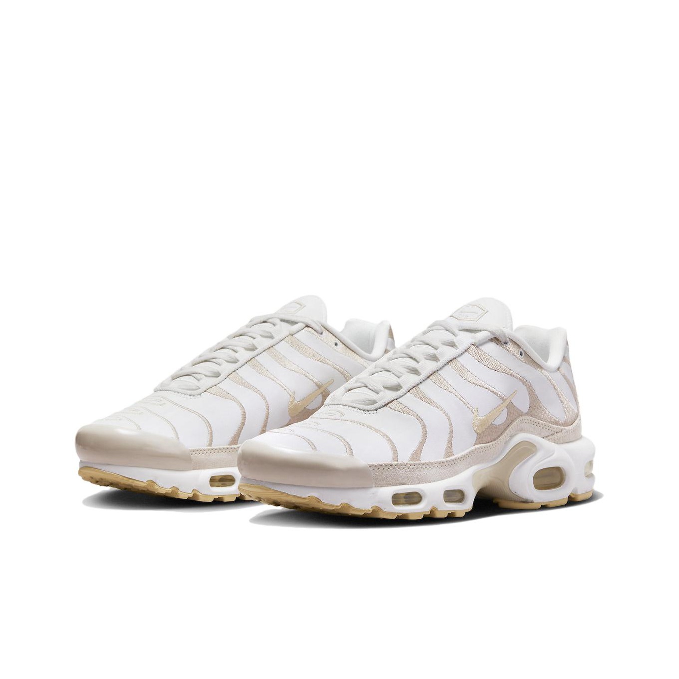 nike air max plus womens white and gold