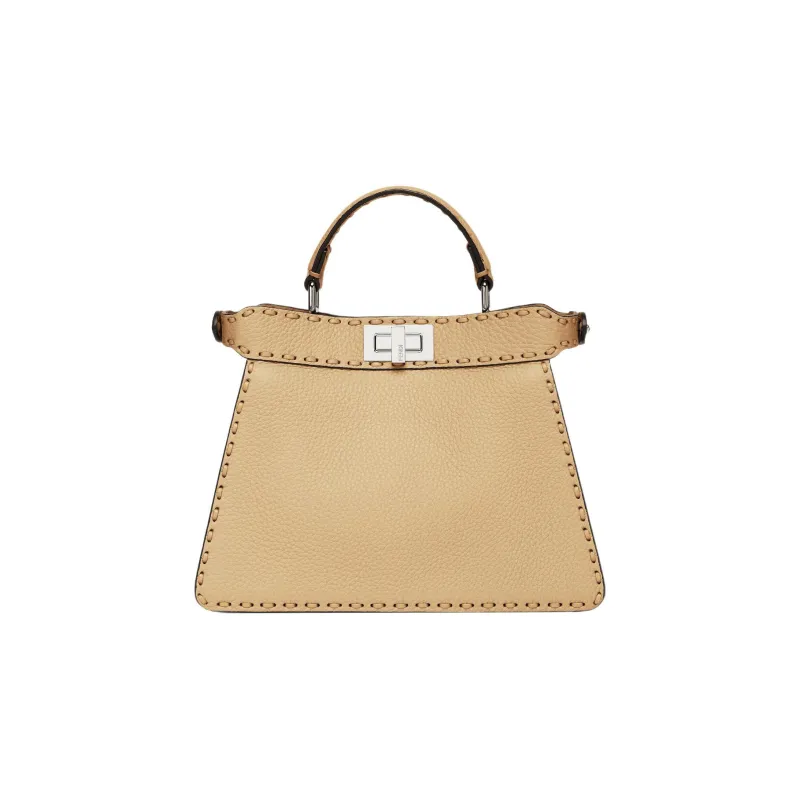 FENDI Peekaboo ISeeU Calfskin Shoulder Bag, Crossbody Bag, Handbag Trumpets Women's Beige-2