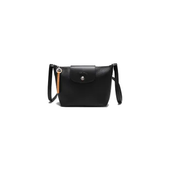 LONGCHAMP Le Pliage City Coated Canvas With Leather Shoulder Bag Crossbody Bag Regular Women's Black