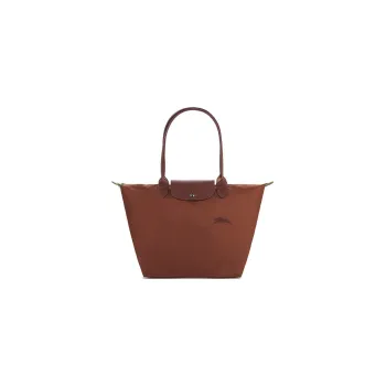 LONGCHAMP Le Pliage Green Canvas With Leather Canvas Bag Dumpling Bag Handbag Shoulder Bag Large Size Women's Brown
