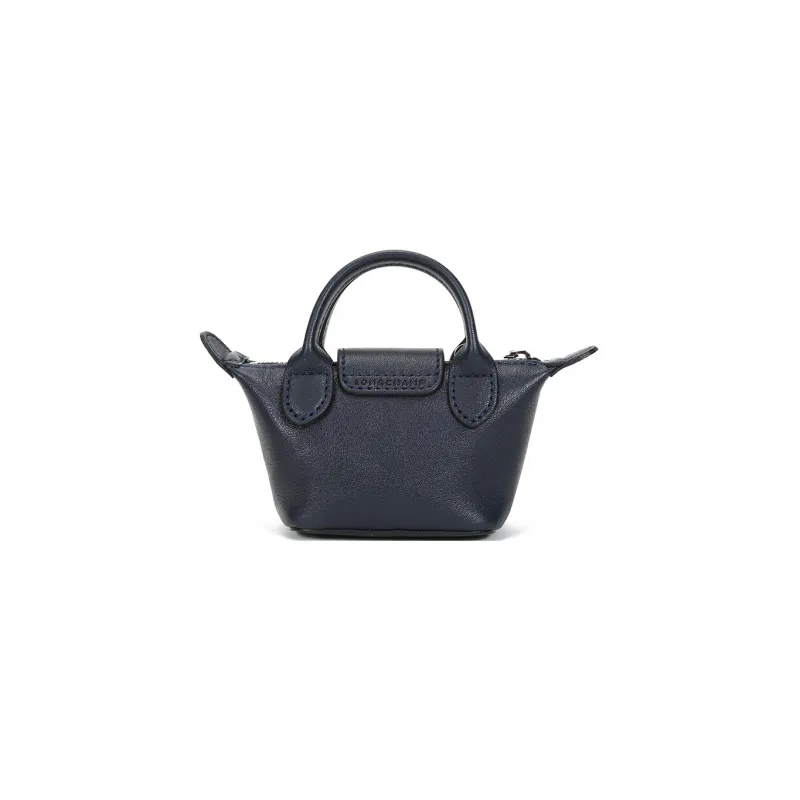 LONGCHAMP Le Pliage Cuir Sheepskin Handbag Mini Women's Marine Blue-3