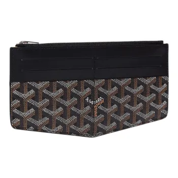 GOYARD Insert Louise Canvas With Leather Wallet Unisex Black