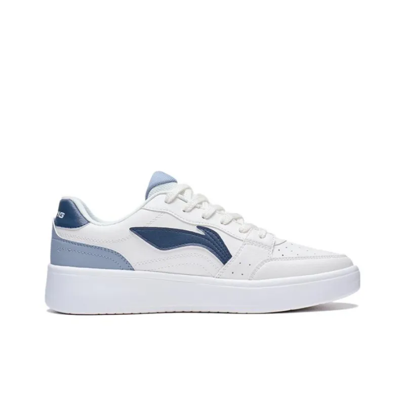 LiNing Yuanbao Collection Slip-Resistant Cushioning Abrasion-Resistant Low-Top Skateboard Shoes Men's White Blue-1