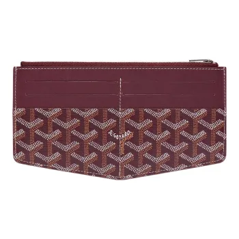 GOYARD Insert Louise Canvas With Leather Wallet Unisex Burgundy