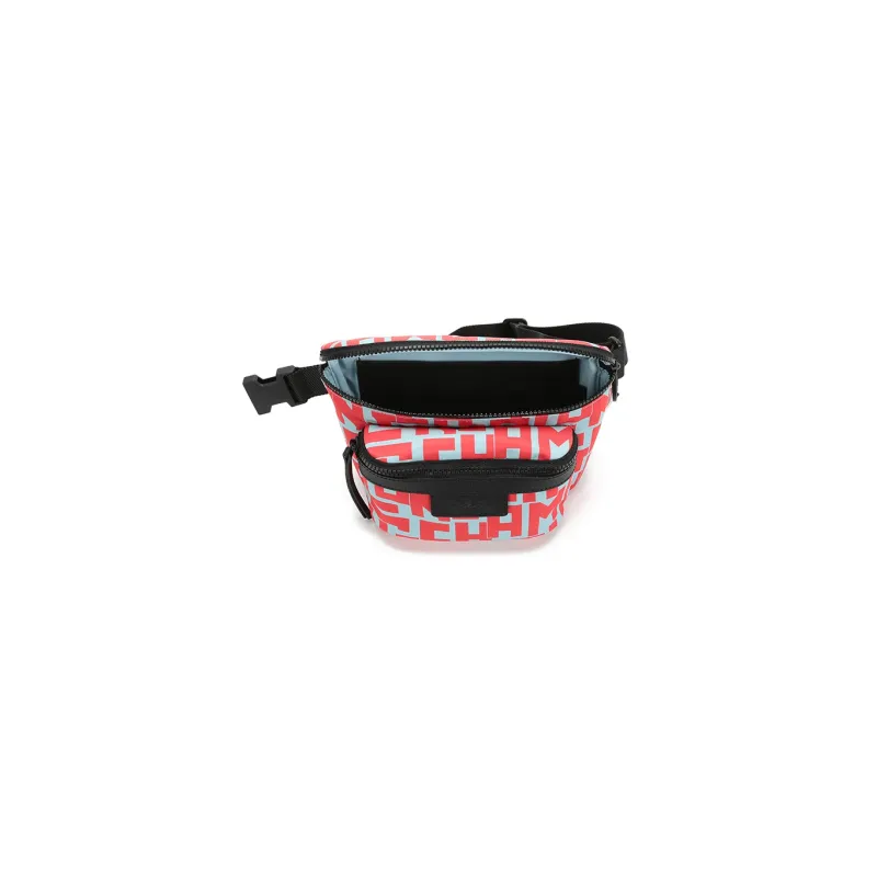LONGCHAMP Le Pliage Fabric Sling Bag, Fanny Pack Medium Size Women's Light Blue & Red-5