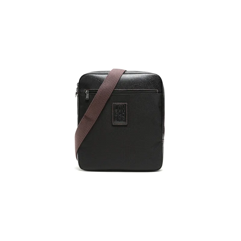 LONGCHAMP Boxford Fabric With Leather Shoulder Bag Crossbody Bag Men's Black-0