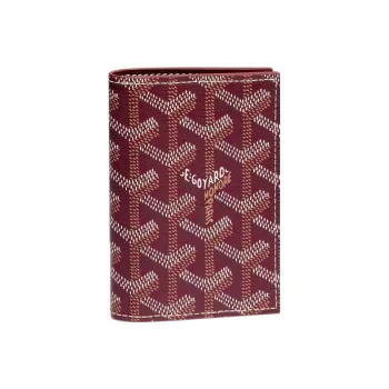 GOYARD SAINT-MARC Canvas With Leather Card Holder Unisex Burgundy