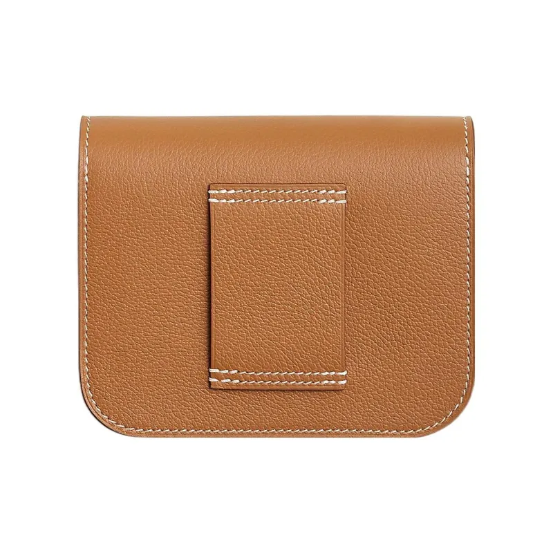 HERMES Constance Slim Evercolor Leather Card Holder, Coin Purse, Fanny Pack Women's Gold/Lemon-1