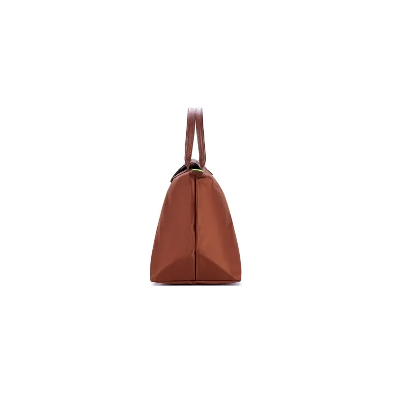 LONGCHAMP Le Pliage Green Cow Leather Trim Dumpling Bag Handbags Medium Size Women's Brown-2